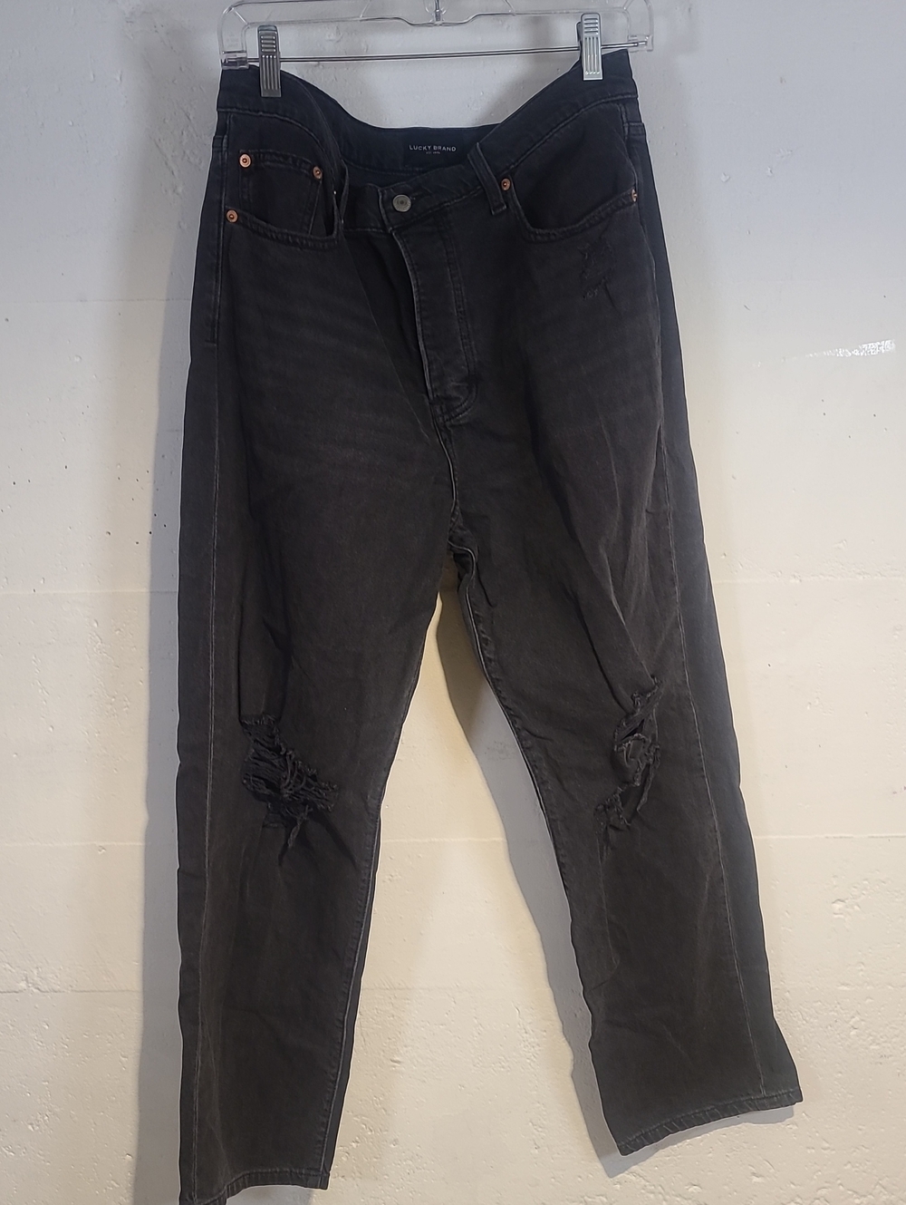Lucky Brand 90s High-rise Loose Black Distressed Jeans